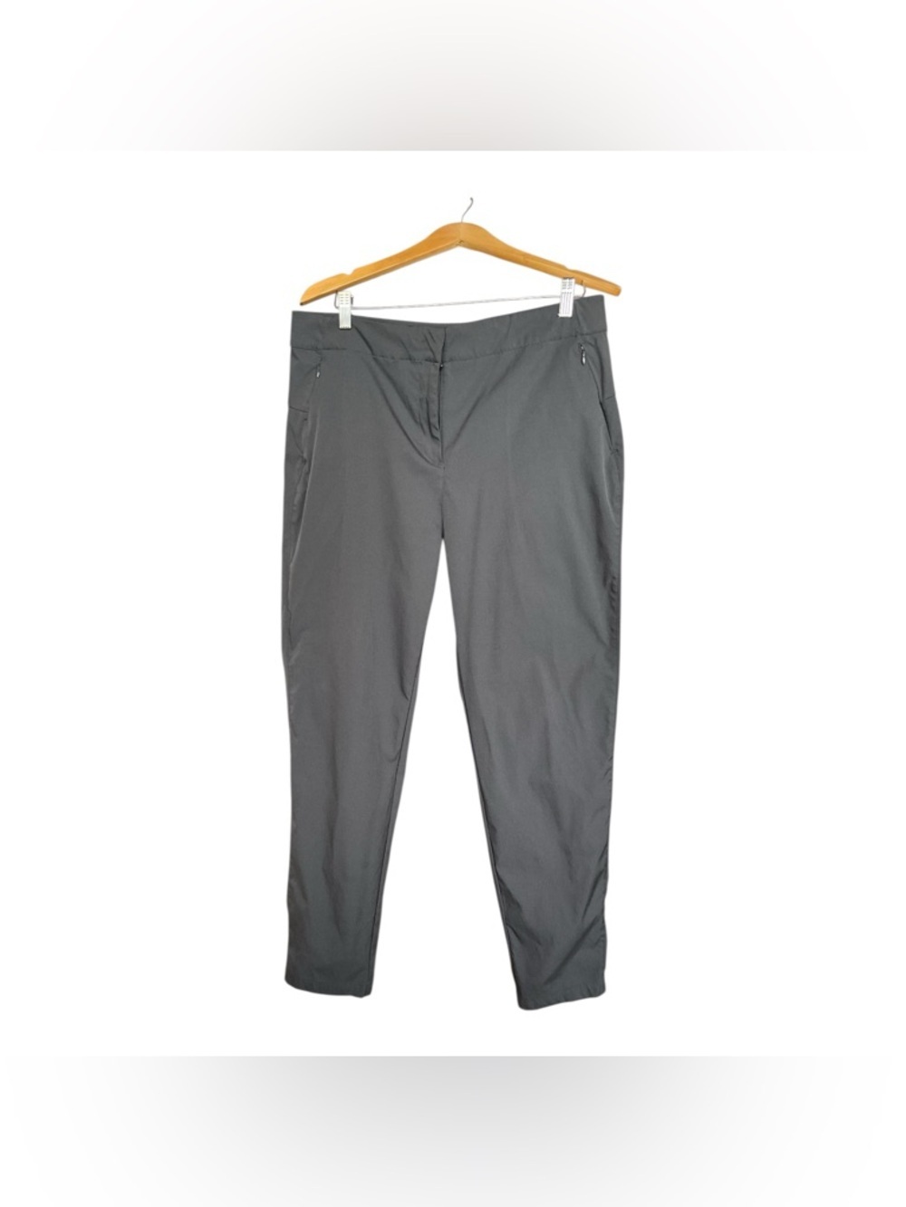 Lolë Grey Travel Pants Size 14 Stretch Lightweight Zip Pocket